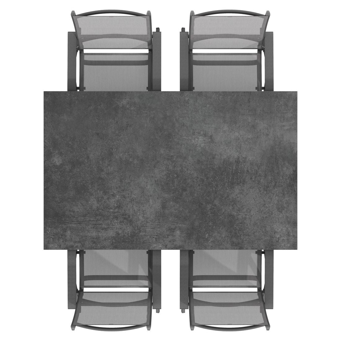 Hagemøbelsett Basic Plus aluminium/keramikk klappbart - Kettler montert på terrasse