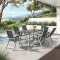 Hagemøbelsett Basic Plus 6 plasser, aluminium 180x90 cm forfra