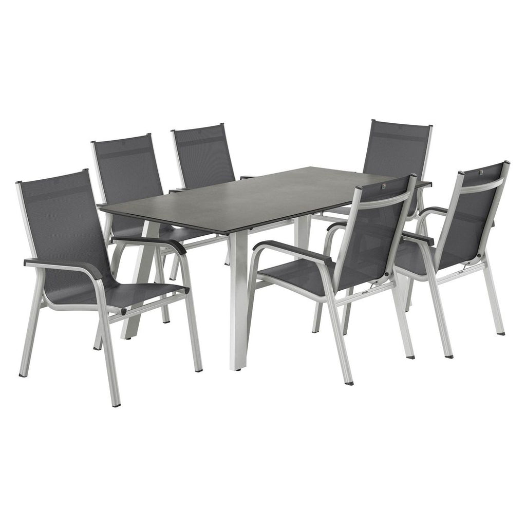 Hagemøbelsett Basic Plus 6 plasser bakside med aluminiumsramme