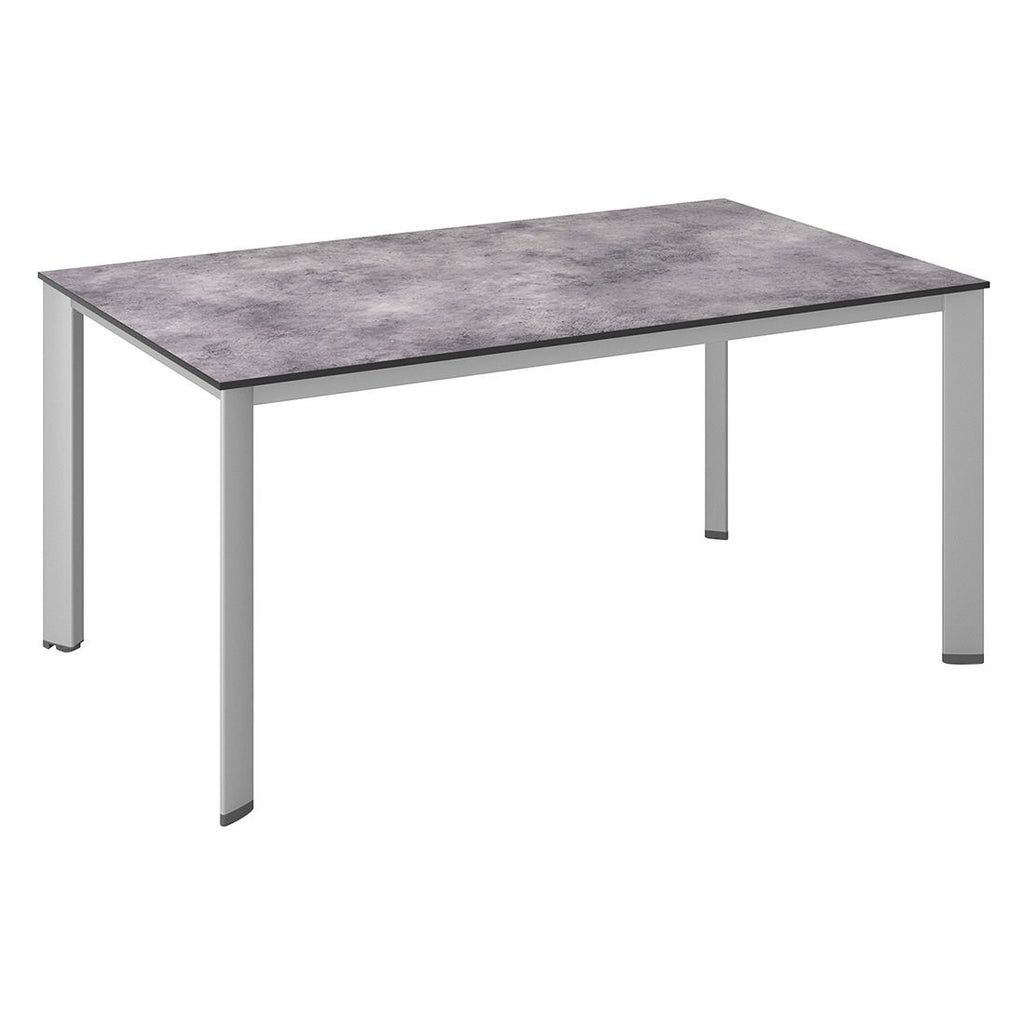 Hagemøbelsett Basic Plus 6 plasser aluminium HPL montert på terrasse