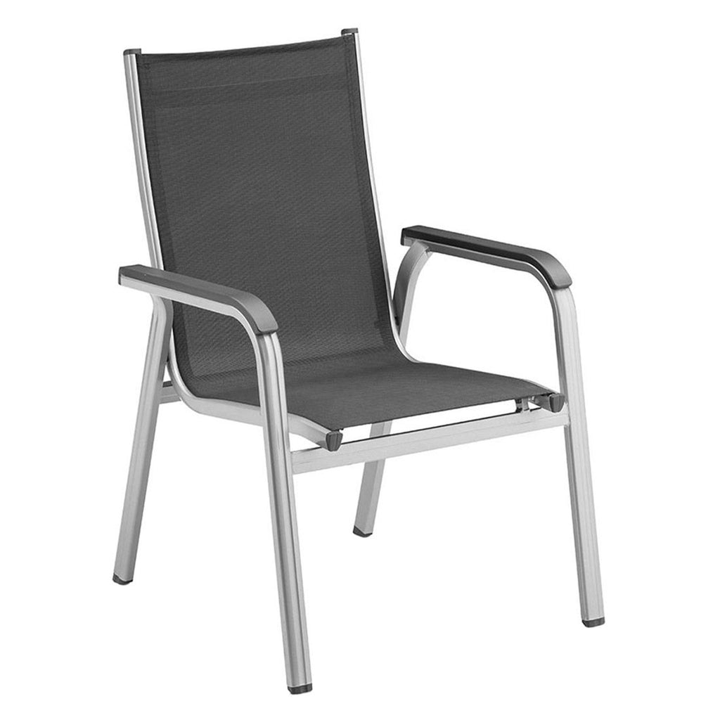 Stabelbare stoler i Hagemøbelsett Basic Plus 6 plasser aluminium HPL