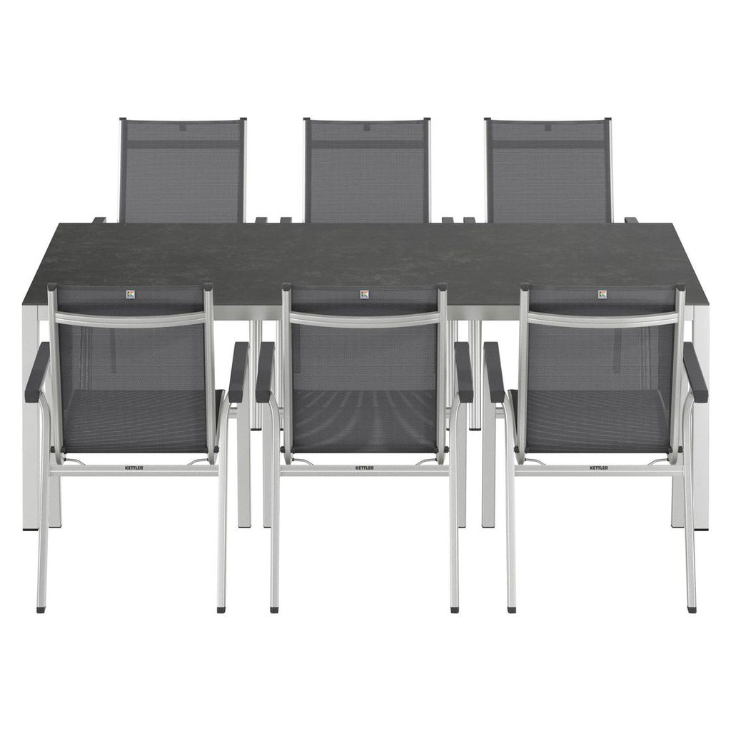 Nærbilde av bordplate på Hagemøbelsett Basic Plus 6 plasser aluminium 220x100 cm