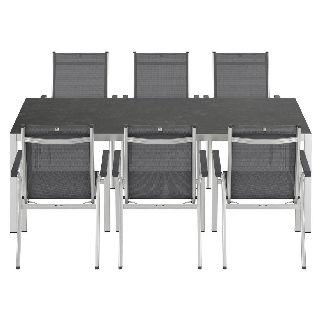 Nærbilde av bordplate på Hagemøbelsett Basic Plus 6 plasser aluminium 220x100 cm