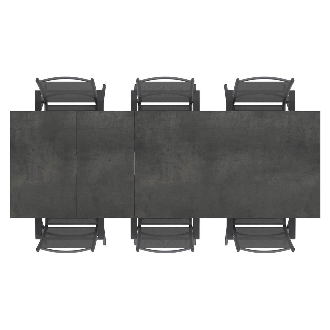Hagemøbelsett Basic Plus 6 plasser aluminium HPL tekstilene sitteflate
