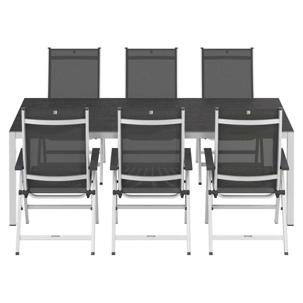 Hagemøbelsett Basic Plus 6 plasser, aluminium keramikk nærbilde