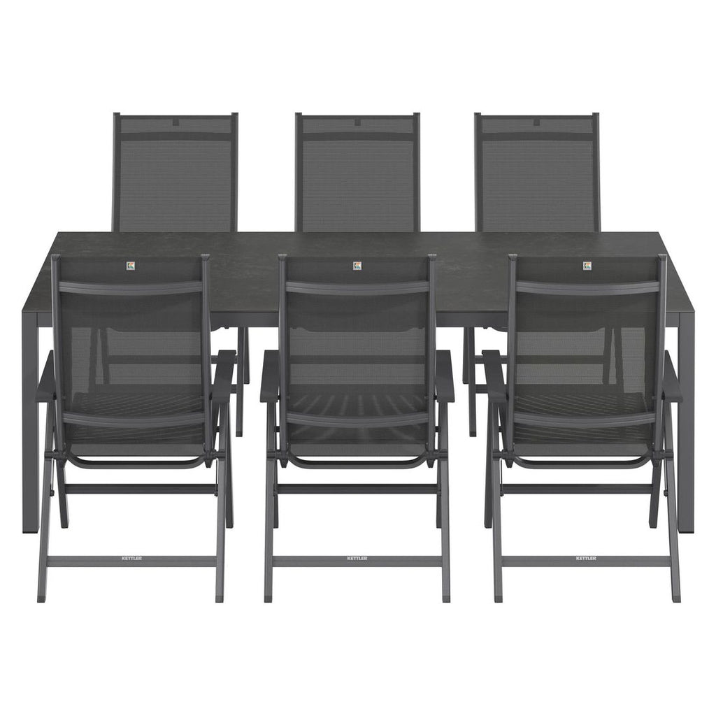 Hagemøbelsett Basic Plus 6 plasser aluminium nærbilde av bordplate