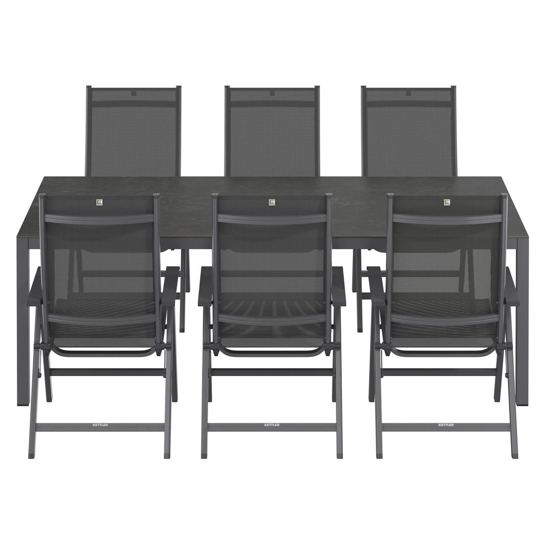 Hagemøbelsett Basic Plus 6 plasser aluminium nærbilde av bordplate