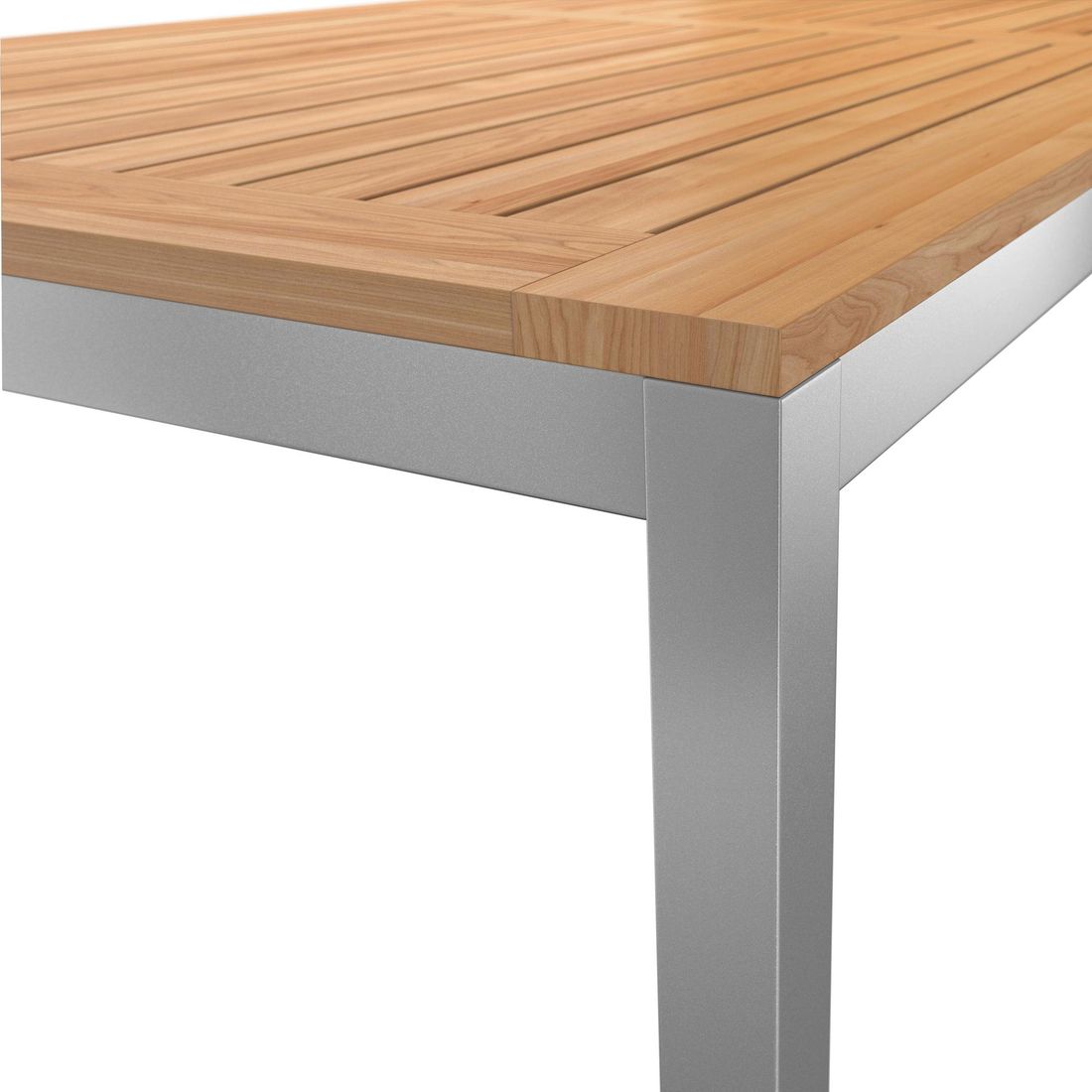 Justerbar ryggstøtte på stol i Hagemøbelsett Basic Plus 6 plasser aluminium teak