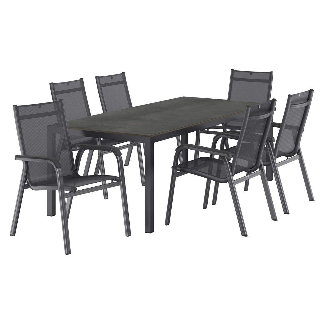 Hagemøbelsett Basic Plus 6 plasser bakside