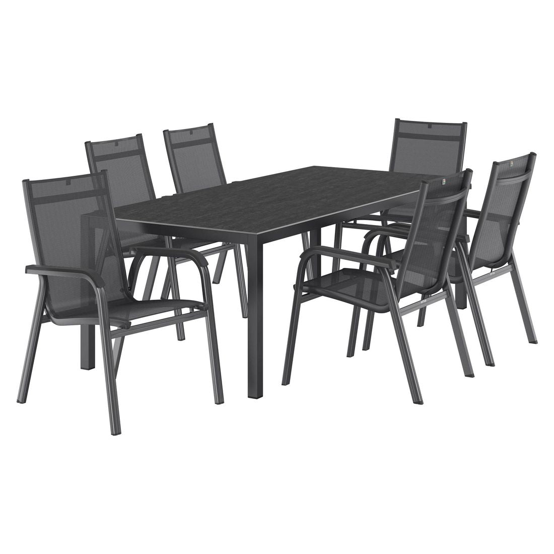 Hagemøbelsett Basic Plus 6 plasser bakside