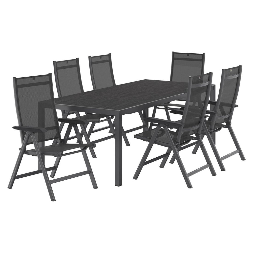 Hagemøbelsett Basic Plus 6 plasser, keramikk detalj av bordplate