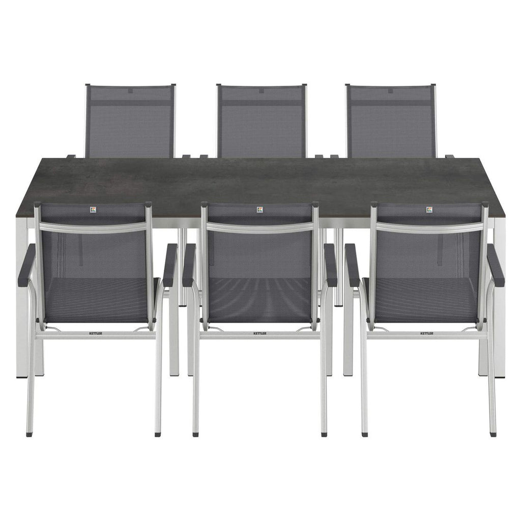 Hagemøbelsett Basic Plus 6 plasser sideprofil
