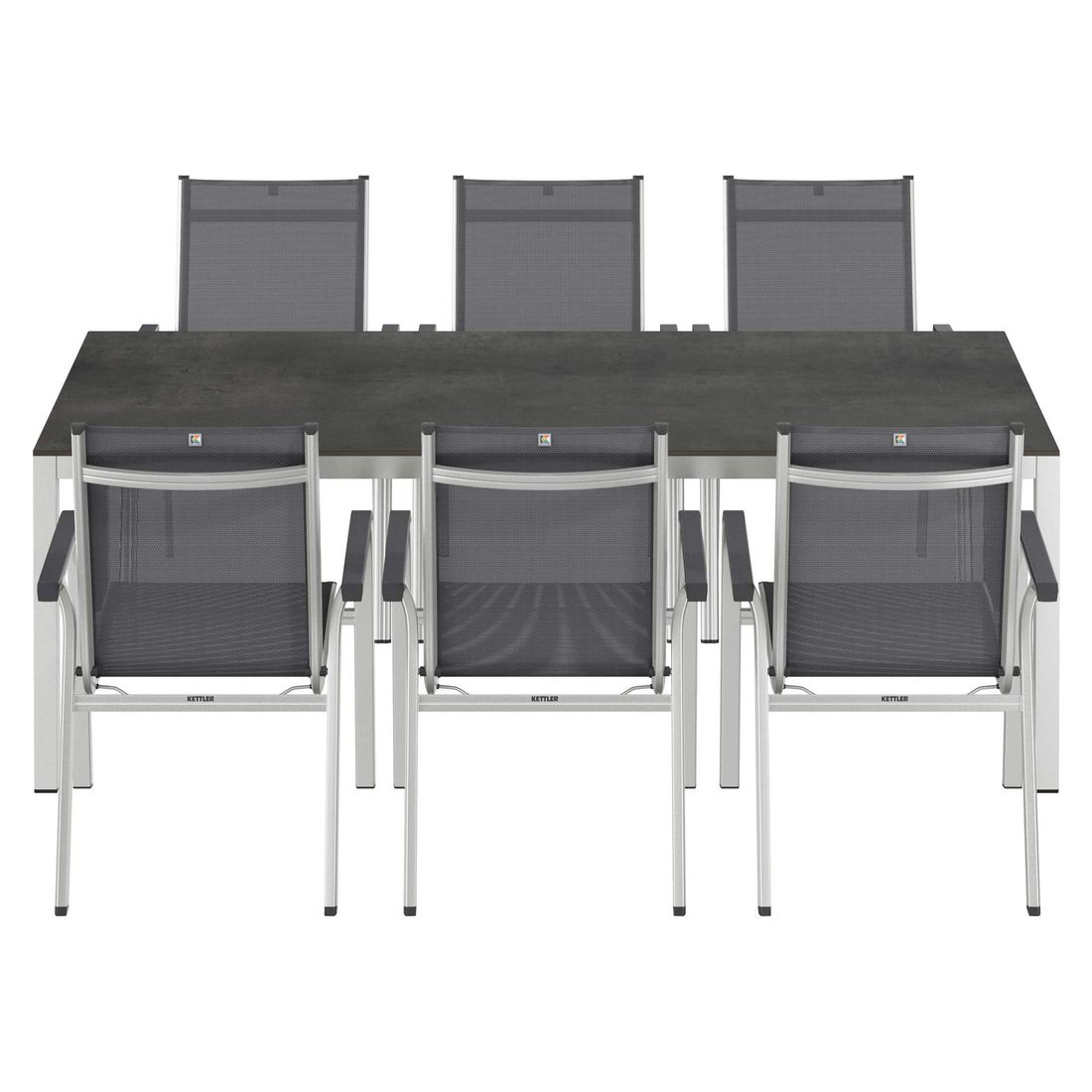 Hagemøbelsett Basic Plus 6 plasser sideprofil