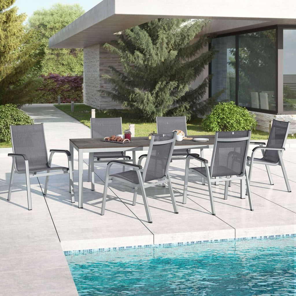 Hagemøbelsett Basic Plus 6 plasser stol detalj