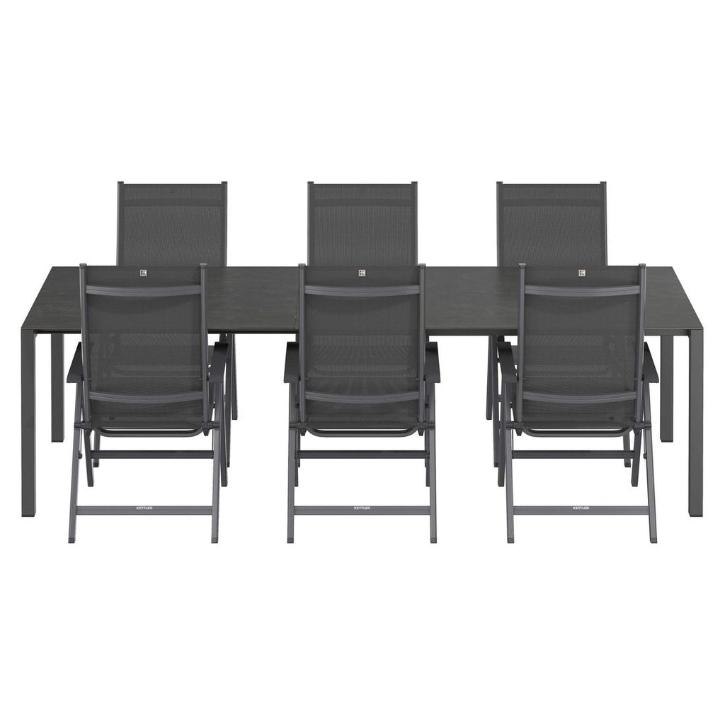 Hagemøbelsett Basic Plus 6 plasser uttrekksbord funksjon