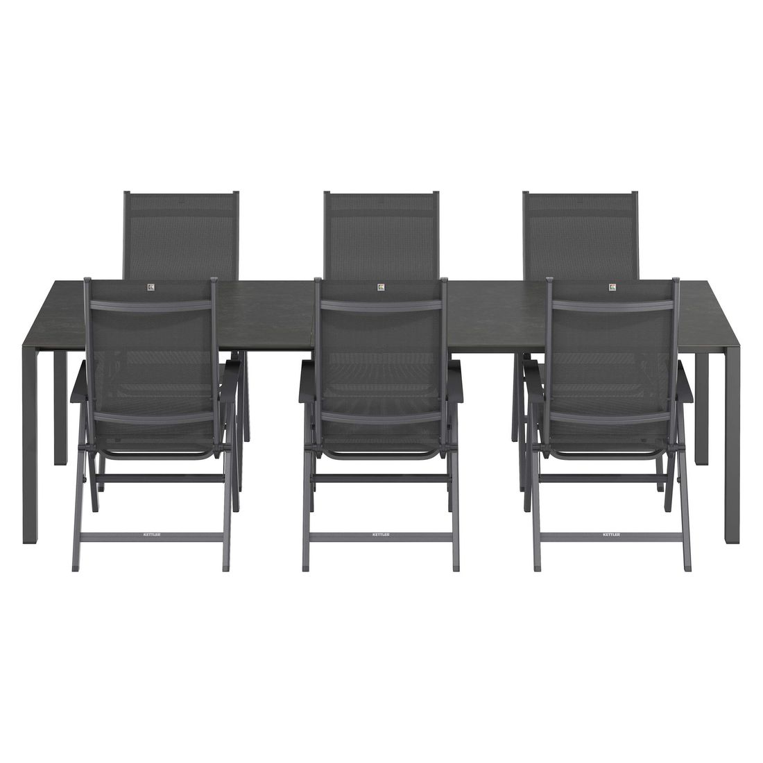 Hagemøbelsett Basic Plus 6 plasser uttrekksbord funksjon