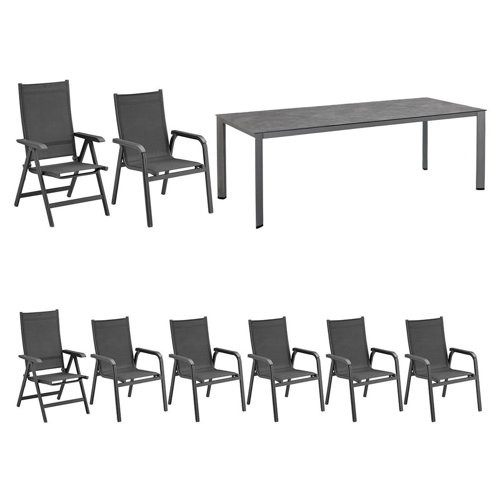 Detalj av aluminium ramme på Hagemøbelsett Basic Plus 8 plasser