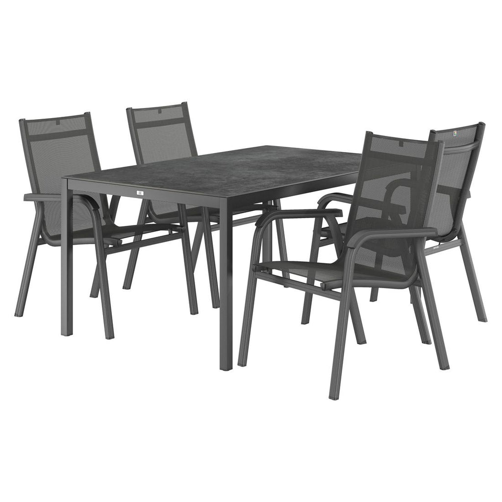 Hagemøbelsett Basic Plus aluminium/keramikk stabelbart - Kettler forfra