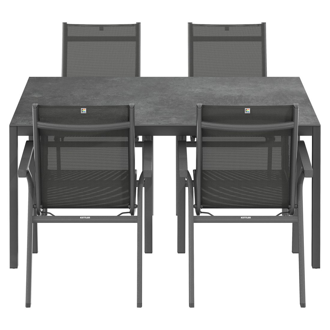 Hagemøbelsett Basic Plus aluminium/keramikk stabelbart - Kettler detalj av bordplate