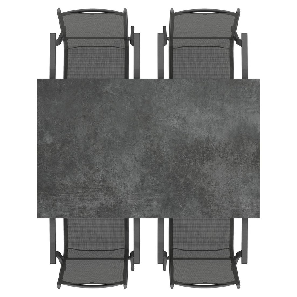 Hagemøbelsett Basic Plus aluminium/keramikk stabelbart - Kettler montert på terrasse