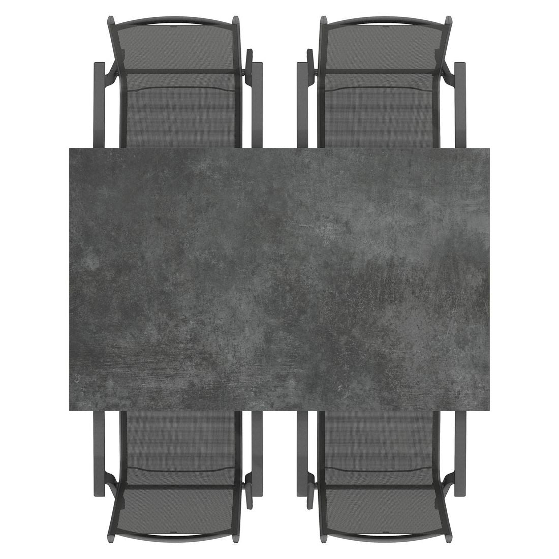Hagemøbelsett Basic Plus aluminium/keramikk stabelbart - Kettler montert på terrasse