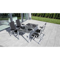 Hagemøbelsett Basic Plus Padded 4 plasser aluminium sett forfra