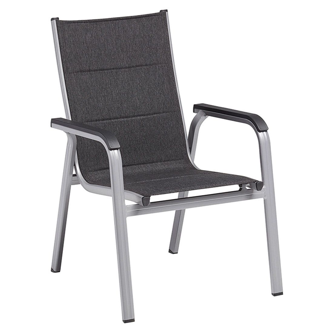 Montert Hagemøbelsett Basic Plus Padded 4 plasser textilen på terrasse