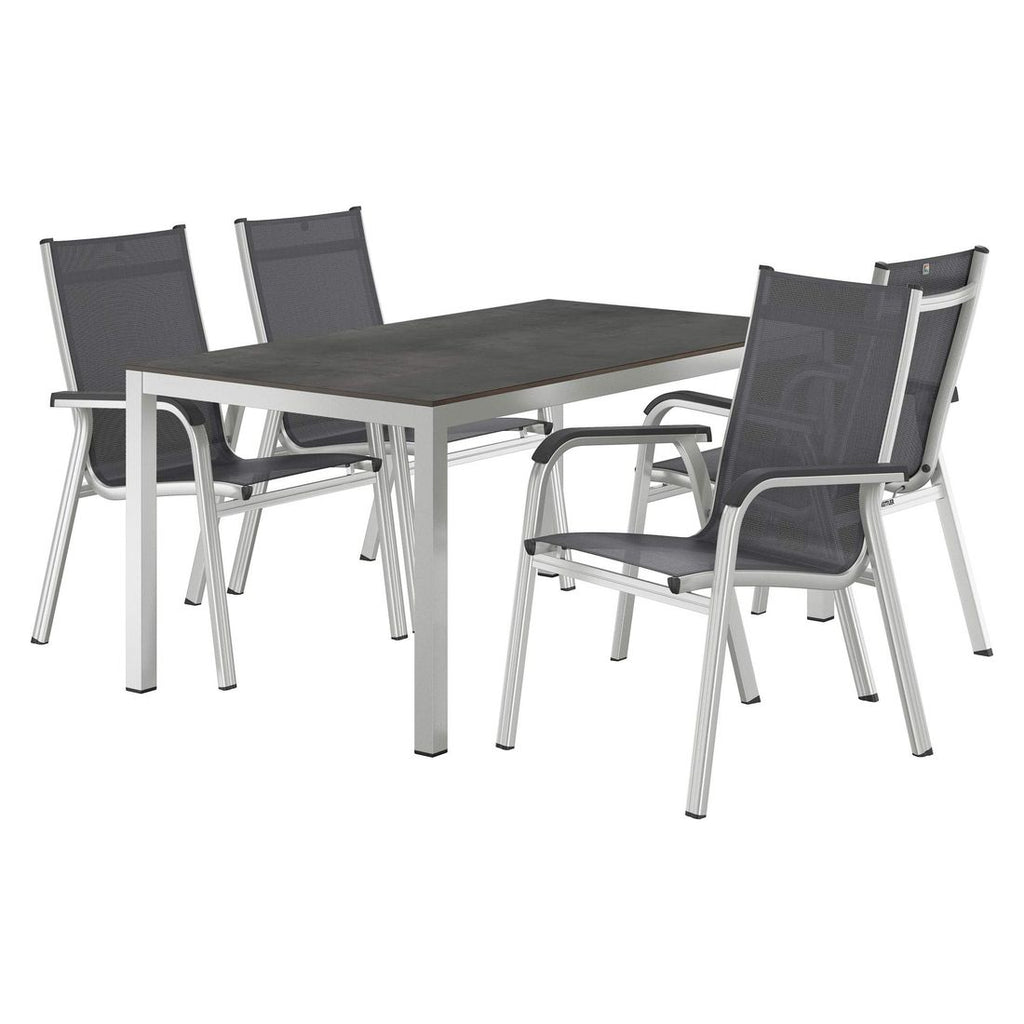 Detalj av Hagemøbelsett Basic Plus stabelbart 4 plasser stol