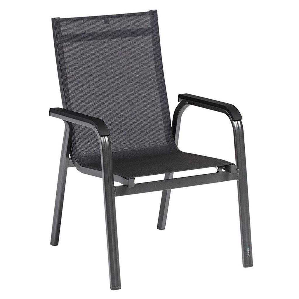 Hagemøbelsett Basic+ Premium 4 plasser aluminium HPL 160x90 cm bakside