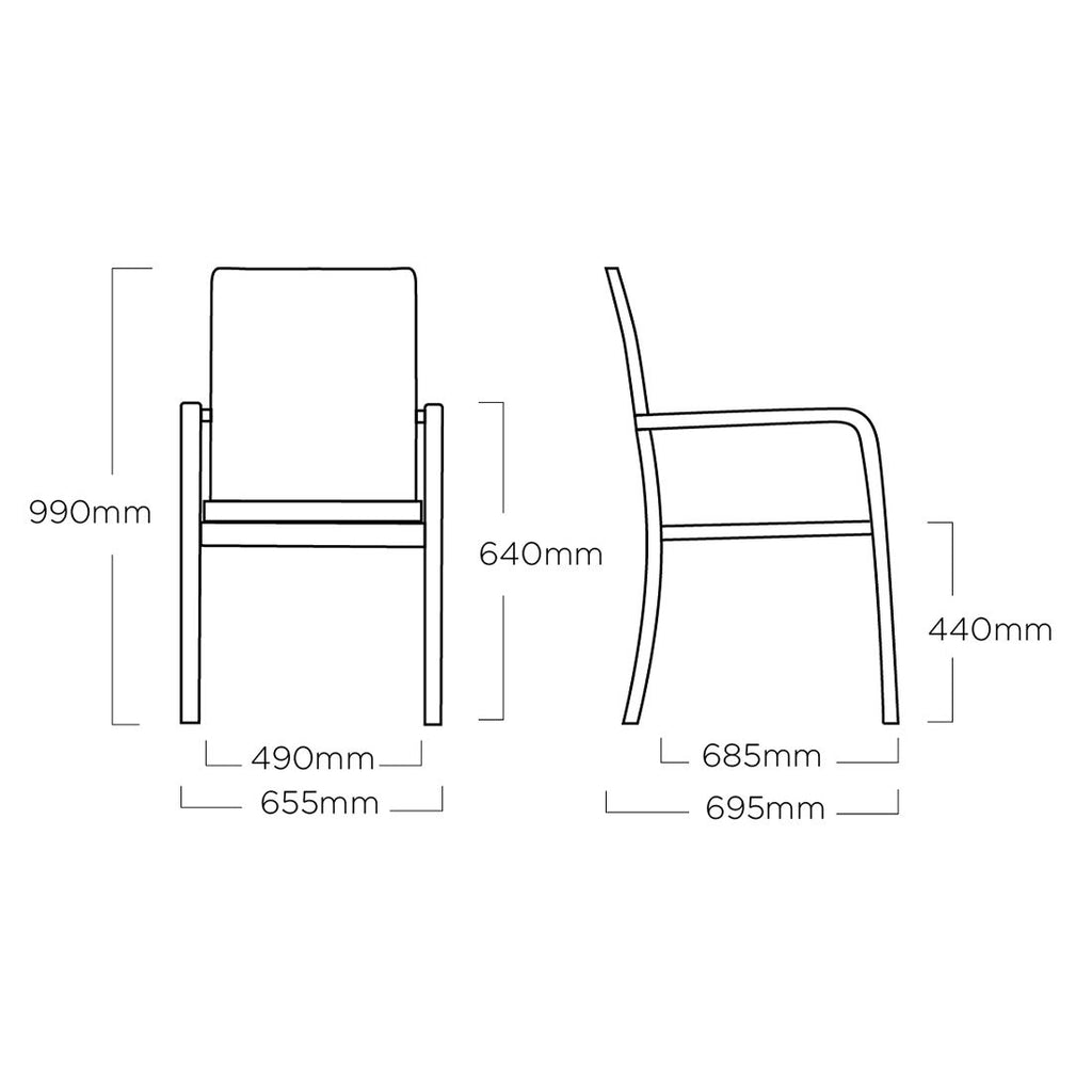 Sittekomfort på Hagemøbelsett Basic+ Premium 4 plasser aluminium HPL 160x90 cm