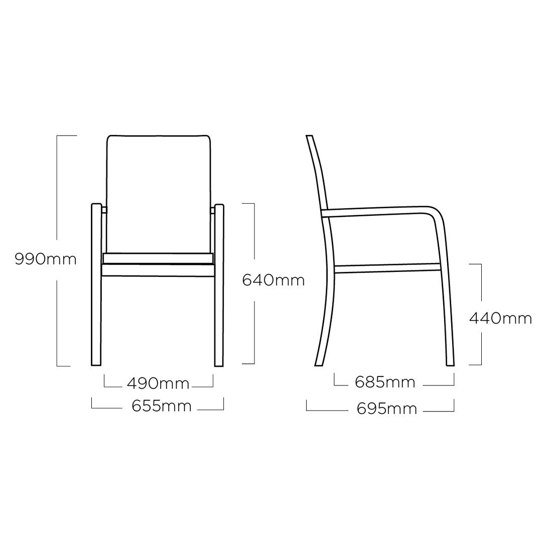 Sittekomfort på Hagemøbelsett Basic+ Premium 4 plasser aluminium HPL 160x90 cm