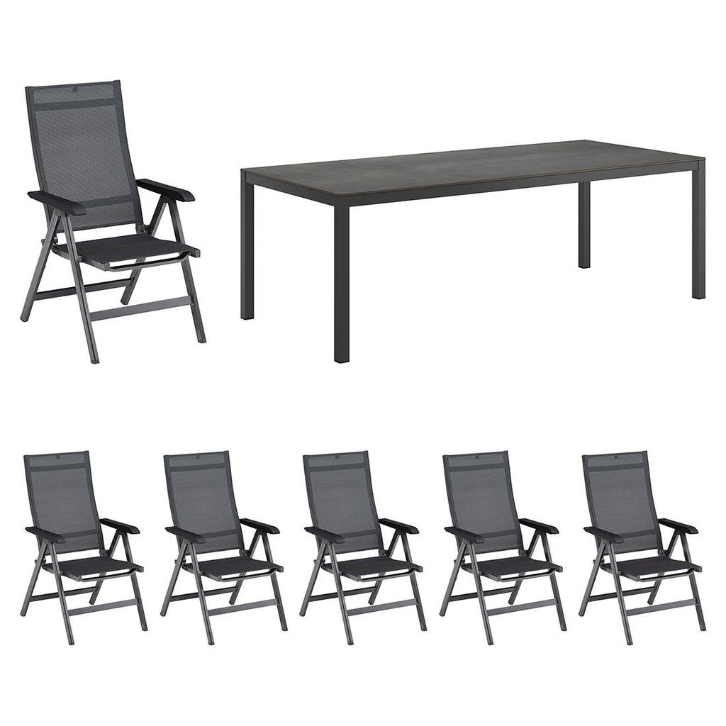 Detalj av bordplate på Hagemøbelsett Basic+ Premium 6 plasser klappbart HPL 220x100 cm - Kettler