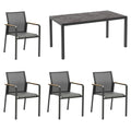 Hagemøbelsett Bee 4 plasser aluminium 160x90 cm forfra