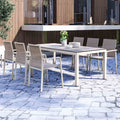 Hagemøbelsett Bee 6 plasser aluminium HPL 180x100 cm forfra