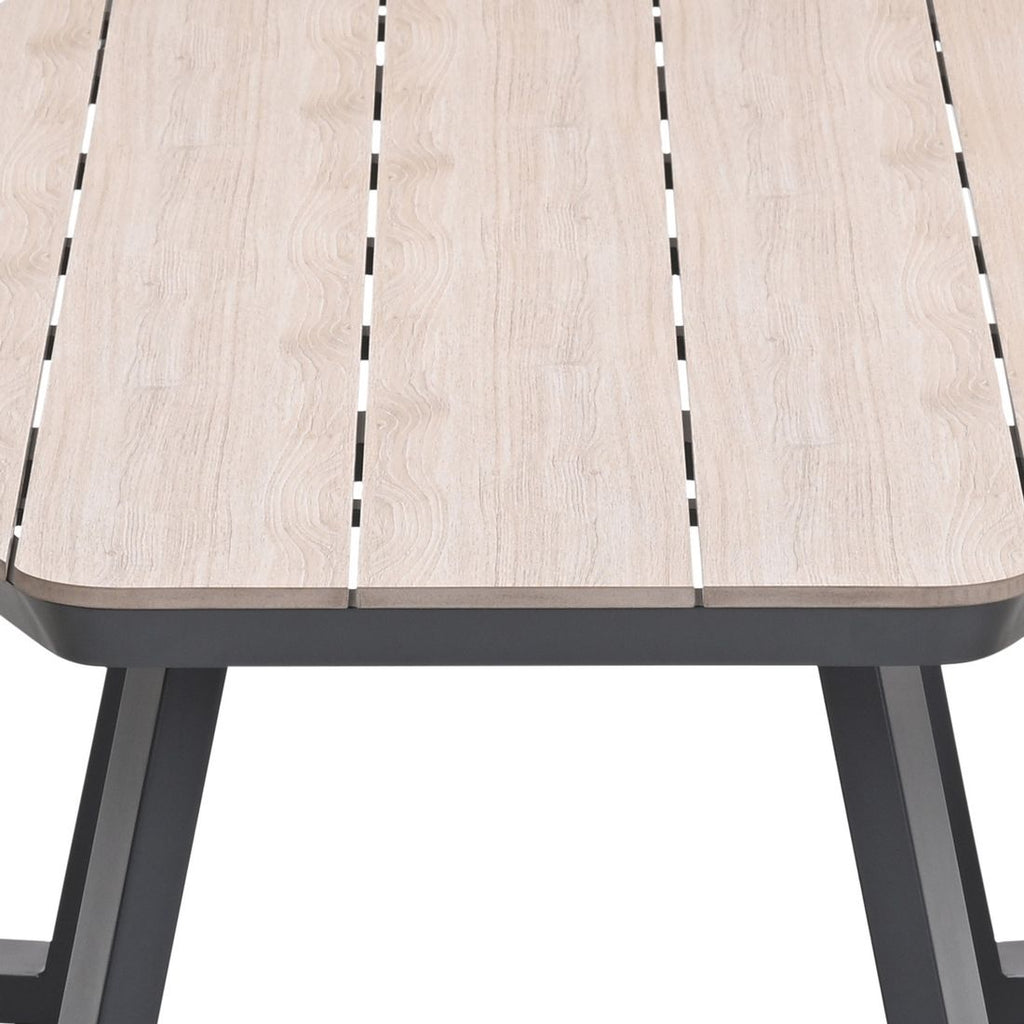 Hagemøbelsett Bell 8 plasser aluminium WPC 220x100 cm sideprofil