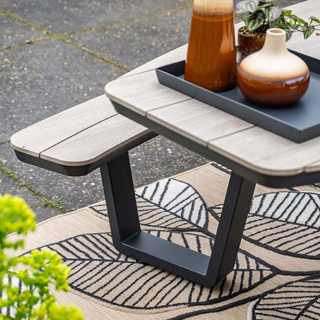 Hagemøbelsett Bell 8 plasser aluminium WPC 220x100 cm komplett sett