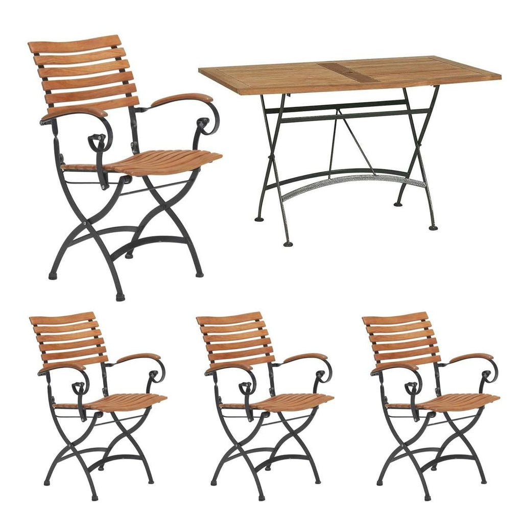 hagemobelsett bellini 4 plasser teak og jern forfra
