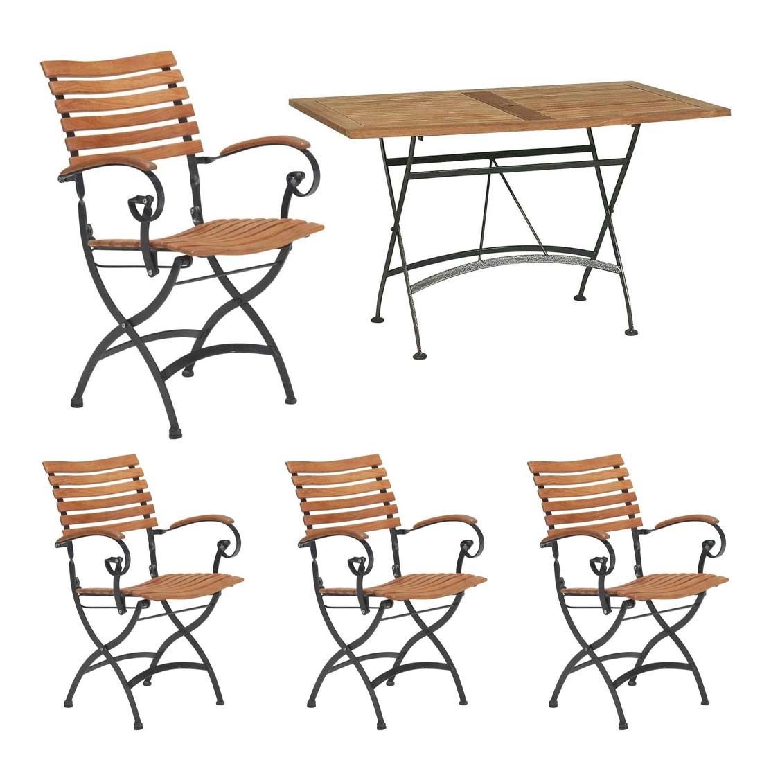 hagemobelsett bellini 4 plasser teak og jern forfra