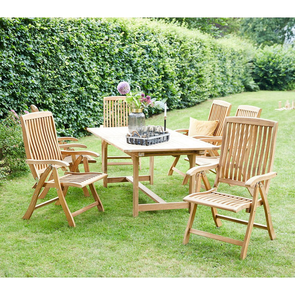 Hagemøbelsett Birmingham 6 plasser teak forfra