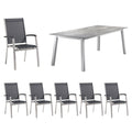 Hagemøbelsett Bodega 6 plasser aluminium HPL forfra