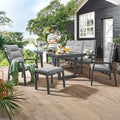 Hagemøbelsett Bondino 6 plasser, uttrekkbart 200/260x100 cm sett forfra