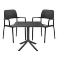 Hagemøbelsett Bora 2 plasser plast 80x80 cm antrasitt forfra