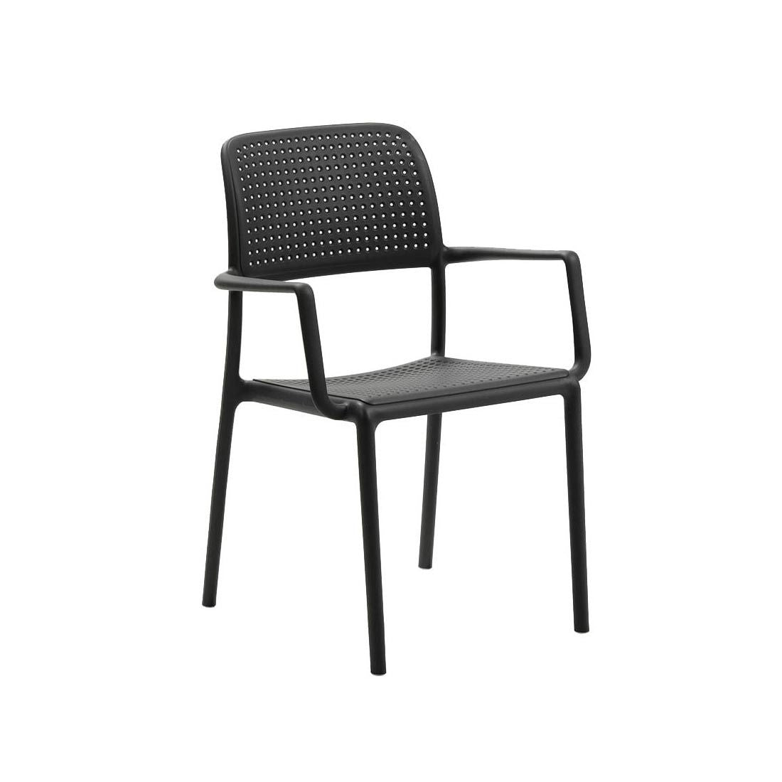 Hagemøbelsett Bora 2 plasser plast 80x80 cm antrasitt bakside