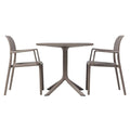 Hagemøbelsett Bora 2 plasser, plast 80x80 cm taupe forfra