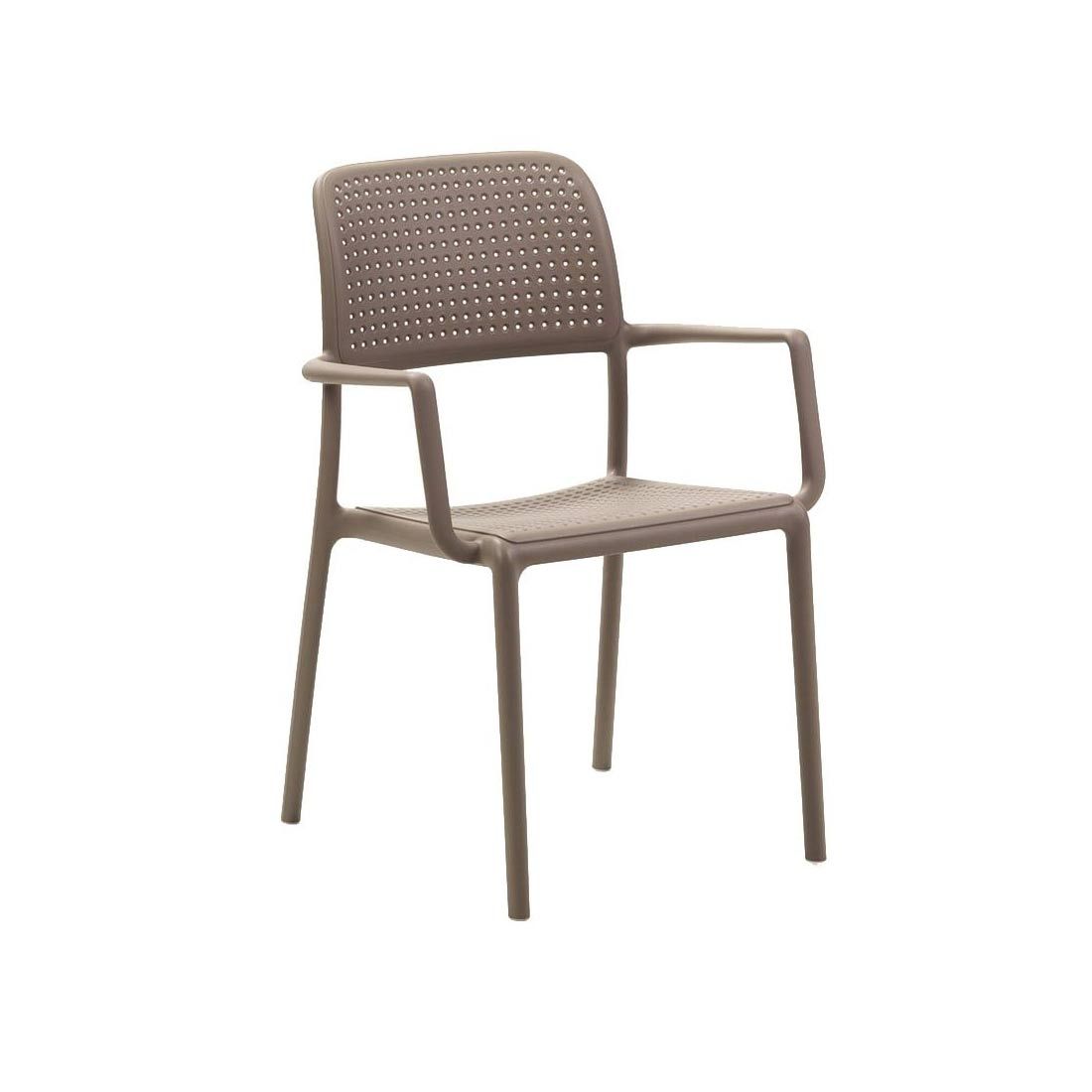 Baksiden av Hagemøbelsett Bora 2 plasser, plast 80x80 cm taupe