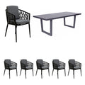 Hagemøbelsett Cairns 6 plasser aluminium/tau forfra