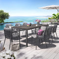 Hagemøbelsett Cairns 8 plasser aluminium HPL forfra
