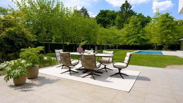 Hagemøbelsett Camp Bay 220x110cm rustfritt stål Apple Bee forfra