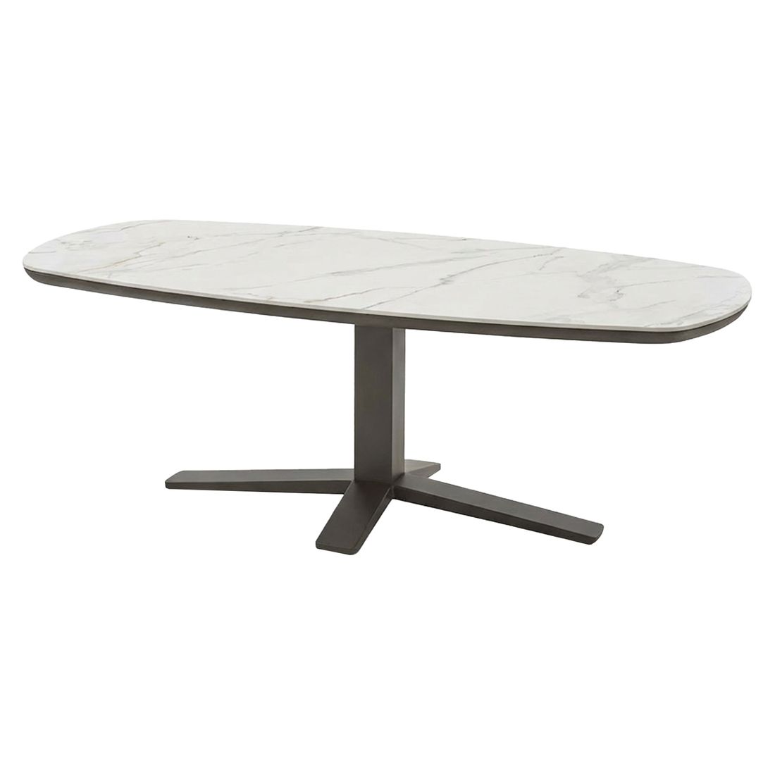 Nærbilde av bordplate i Sinterstone på Hagemøbelsett Camp Bay 220x110cm rustfritt stål Apple Bee