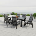Hagemøbelsett Canberra 6 plasser aluminium 180x90 cm - OUTLIV forfra